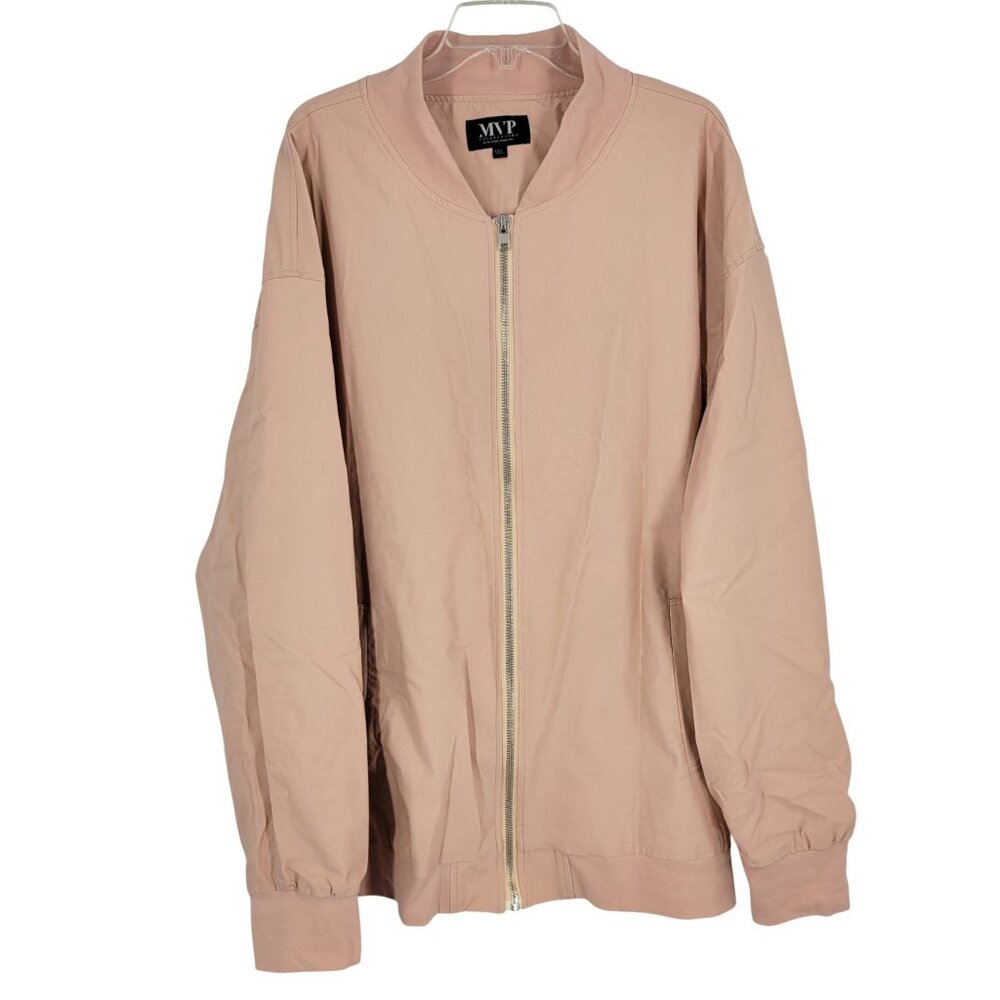 MVP Collections Bomber Jacket New Rose Full Zip Size 5XL Ribbed knit collar
